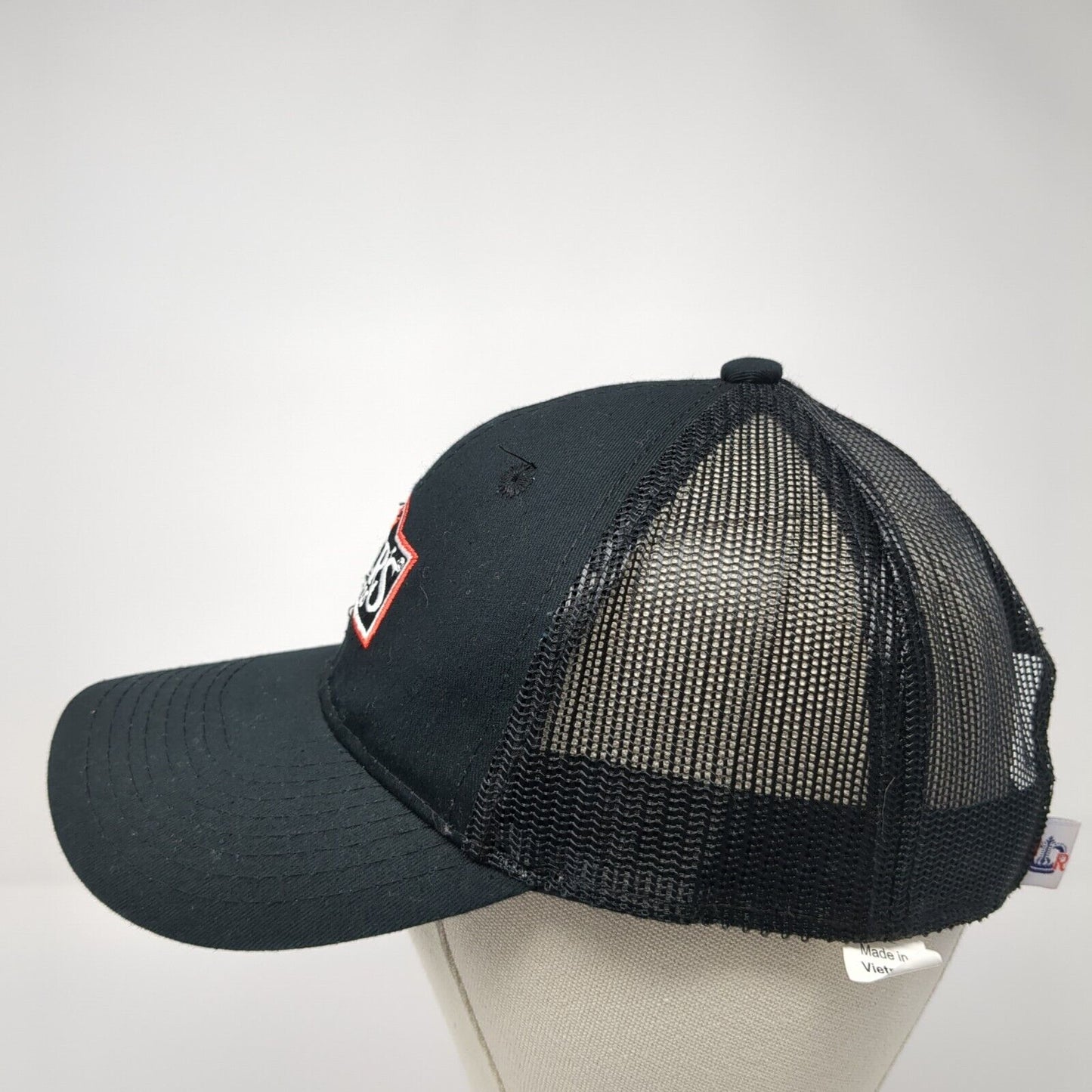 Reser's Fine Foods Strapback Trucker Hat Black One Size Adjustable Mesh Back