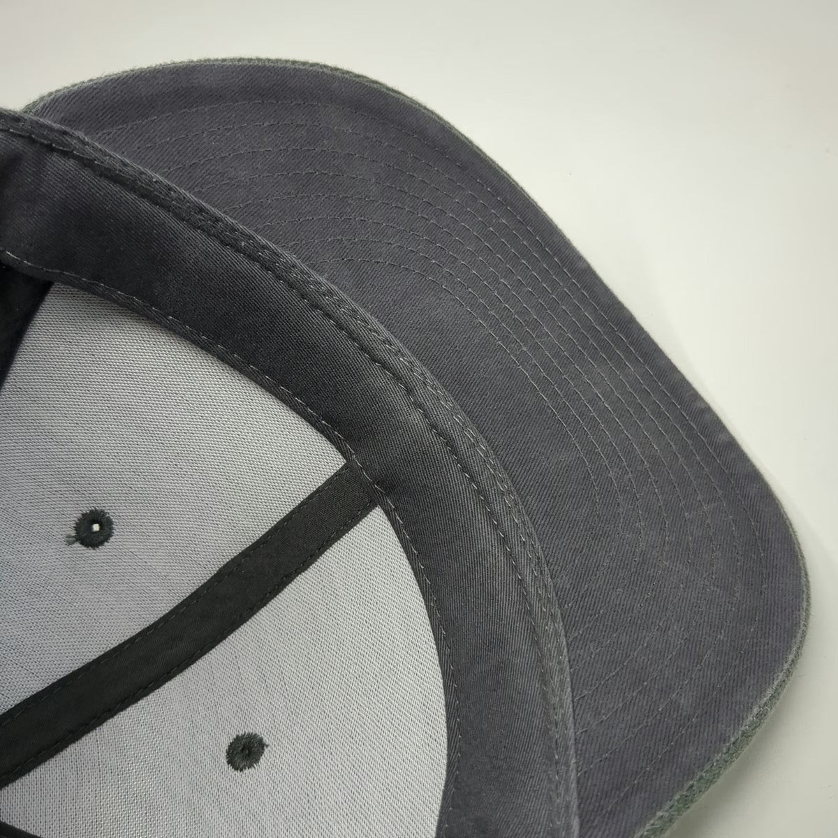 Decky Baseball Cap Gray 7 1/4 Fitted 6-Panel Flat Brim Solid Hat