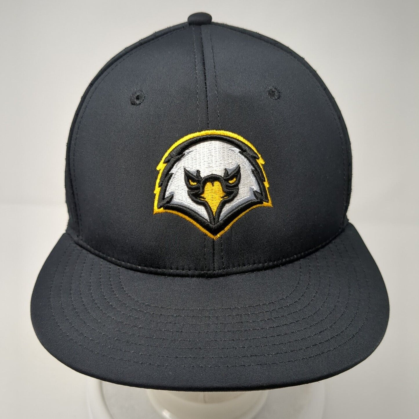 Golden Eagle Soar Fitted Hat Black Medium Embroidered 6 Panel The Game