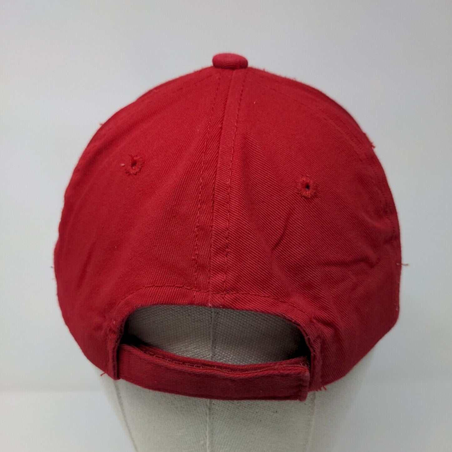 Owl Strapback Hat Red OSFM Adjustable Embroidered Outdoor Cap