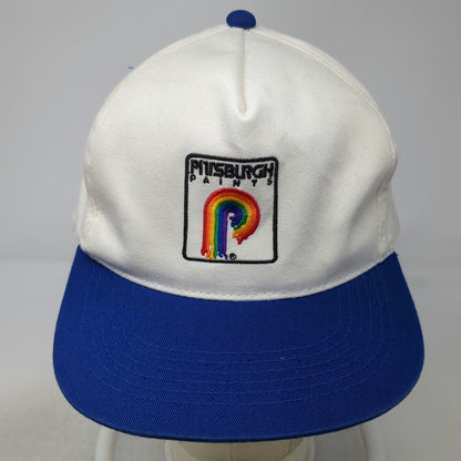 YoungAn 5 Panel Hat White Blue OS Pittsburgh Paints State Paint Co Snapback