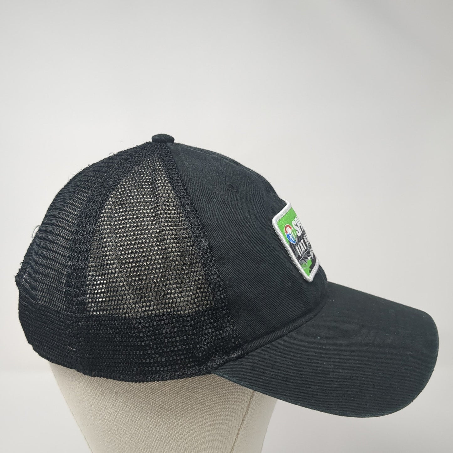 Spartan Flat Head Lake Montana Trucker Hat Black One Size Adjustable Mesh Back