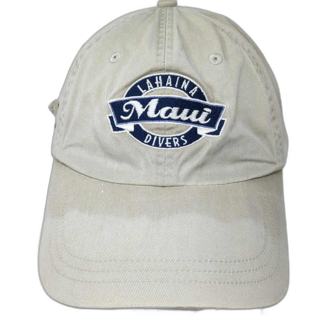 Ahead Baseball Cap Beige One Size Lahaina Maui Divers Scuba Flag Hawaii Hat