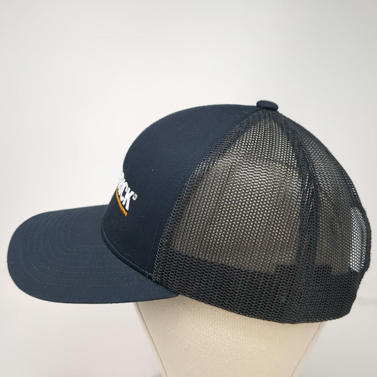 Pacific Headwear Merrick Blue Trucker Hat One Size Mesh Back Snapback Logo Hat