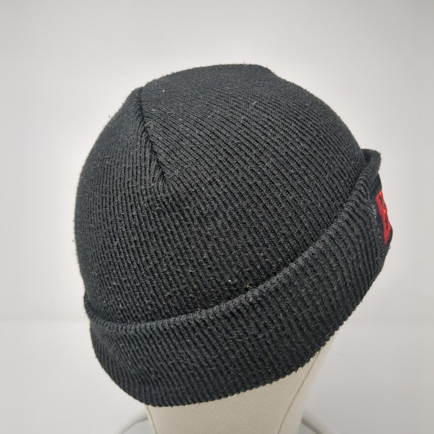 Barts Electric Knit Beanie Hat Black One Size Solid Embroidered Otto