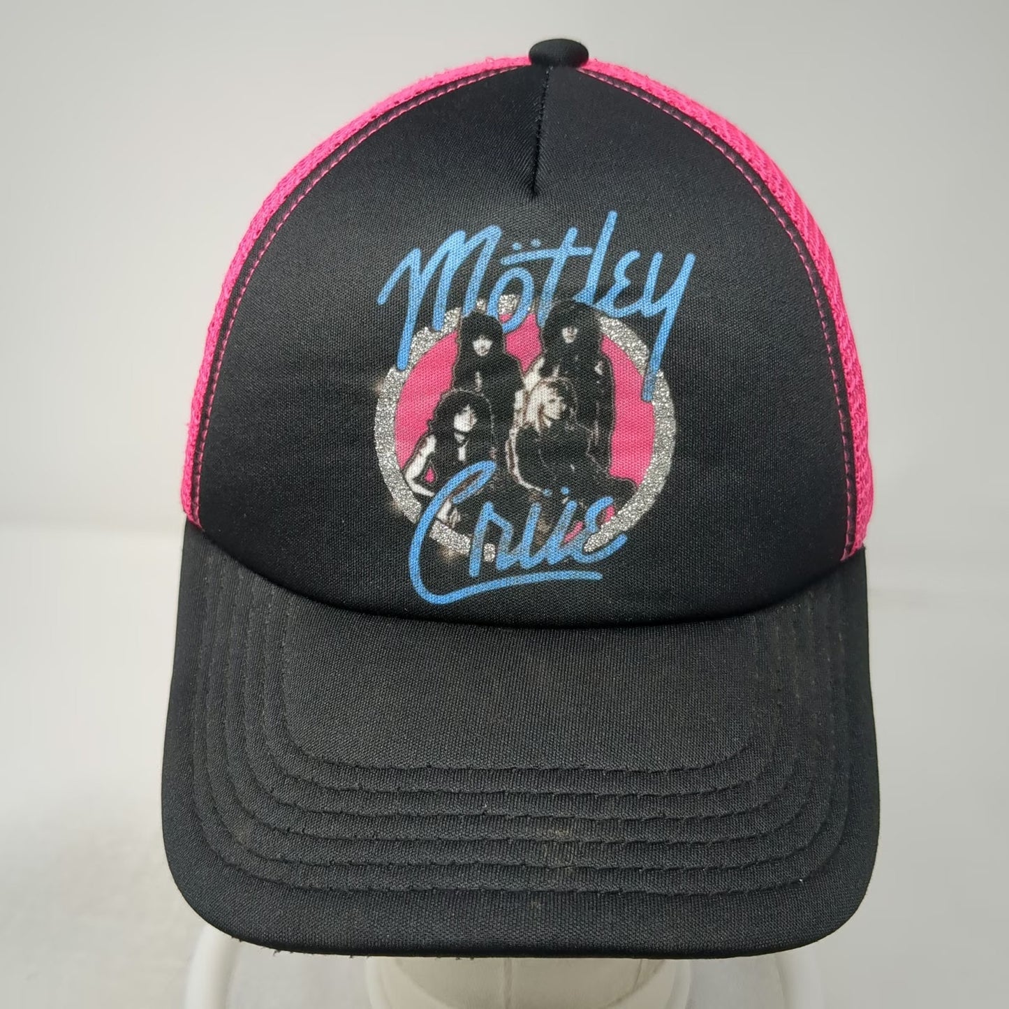 Mötley Crüe Black Pink Trucker Hat OS Snapback Mesh Band Graphic Rock Music