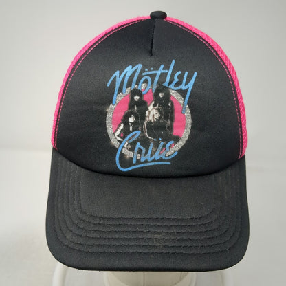 Mötley Crüe Black Pink Trucker Hat OS Snapback Mesh Band Graphic Rock Music