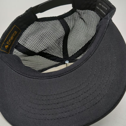 Emerica Trucker Hat Black Green One Size Mesh Back Foam Snapback Skateboarding