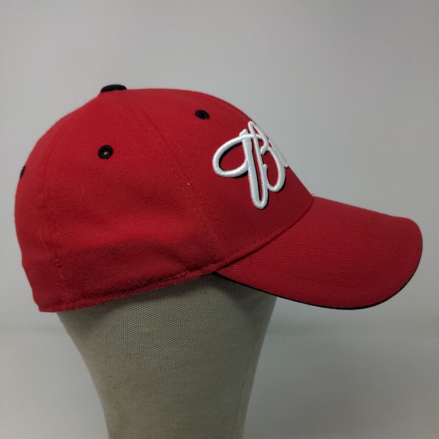 Top of the World Men's Fitted Hat Red OSFA Budweisers Embroidered Big Logo Beer