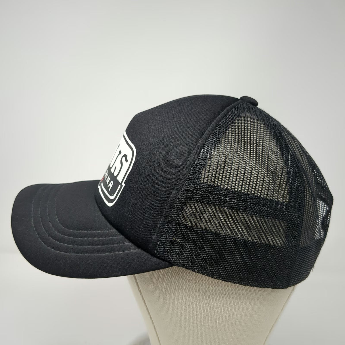Deus Ex Machina Trucker Hat Black One Size Mesh Back Snapback Patch Script Logo