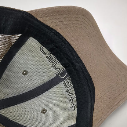 Carhartt Trucker Hat Brown One Size Mesh Back Snapback Logo Curved Brim Hat