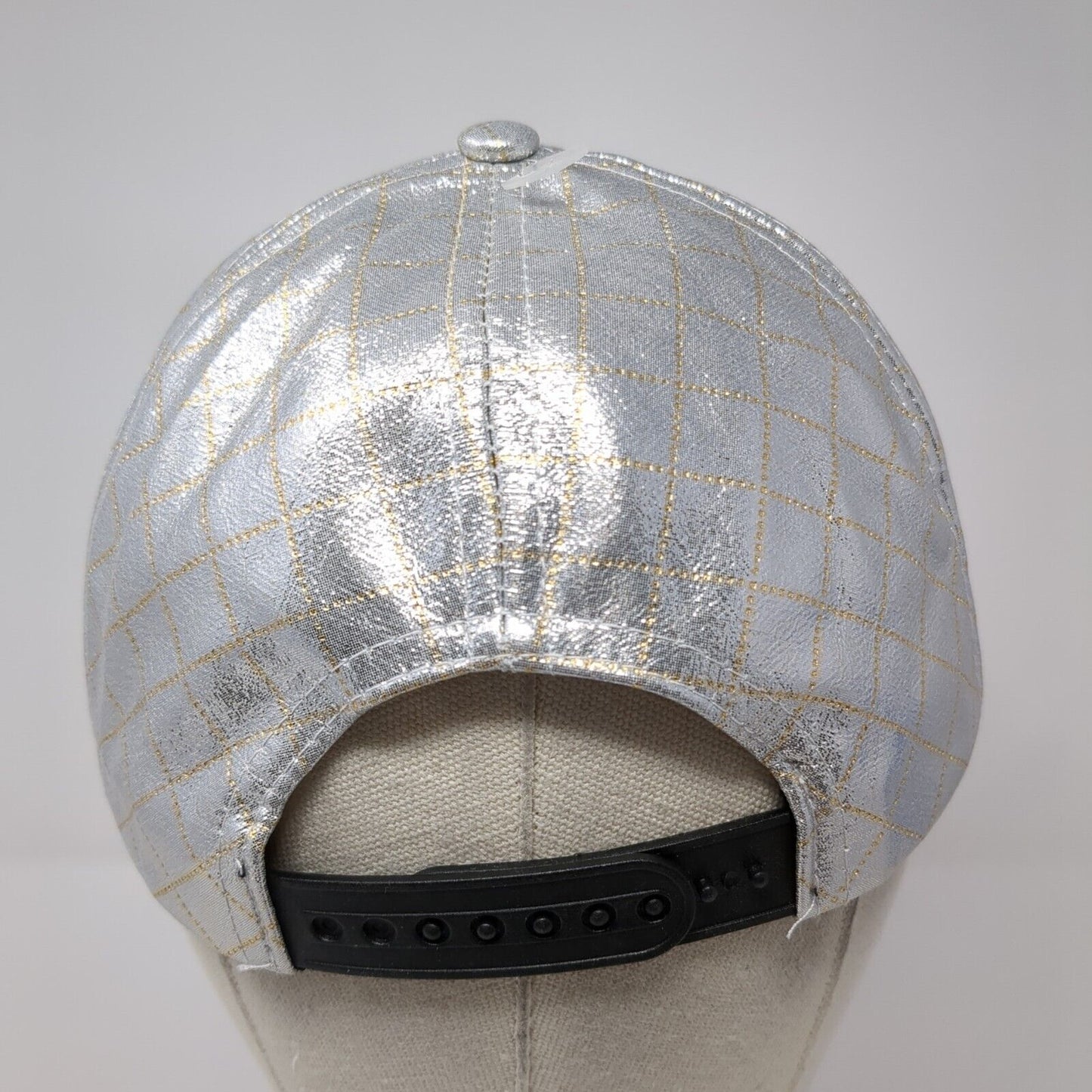 Bongo Snapback Hat Silver One Size Adjustable Metallic Diamond 6 Panel
