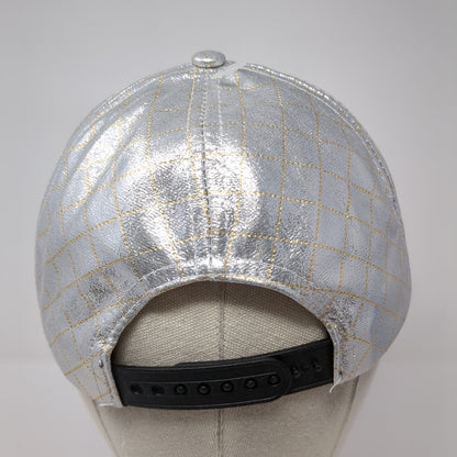 Bongo Snapback Hat Silver One Size Adjustable Metallic Diamond 6 Panel