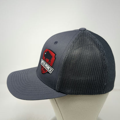 Port Authority Baseball Cap Gray M Butte Fence Buffalo Mesh Flexfit Patch Hat