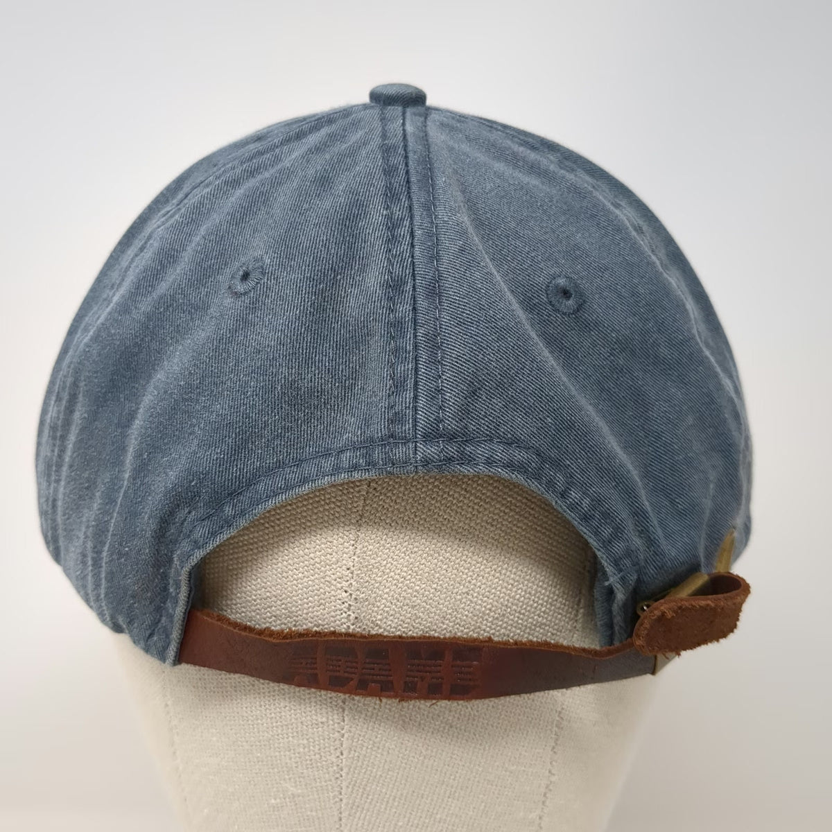 Adams Blue Baseball Cap One Size Leather Strapback Classy Chassie Car Wash Hat