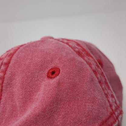 Unbranded Slideback Hat Red One Size Adjustable Vented Holes 6 Panel Blank