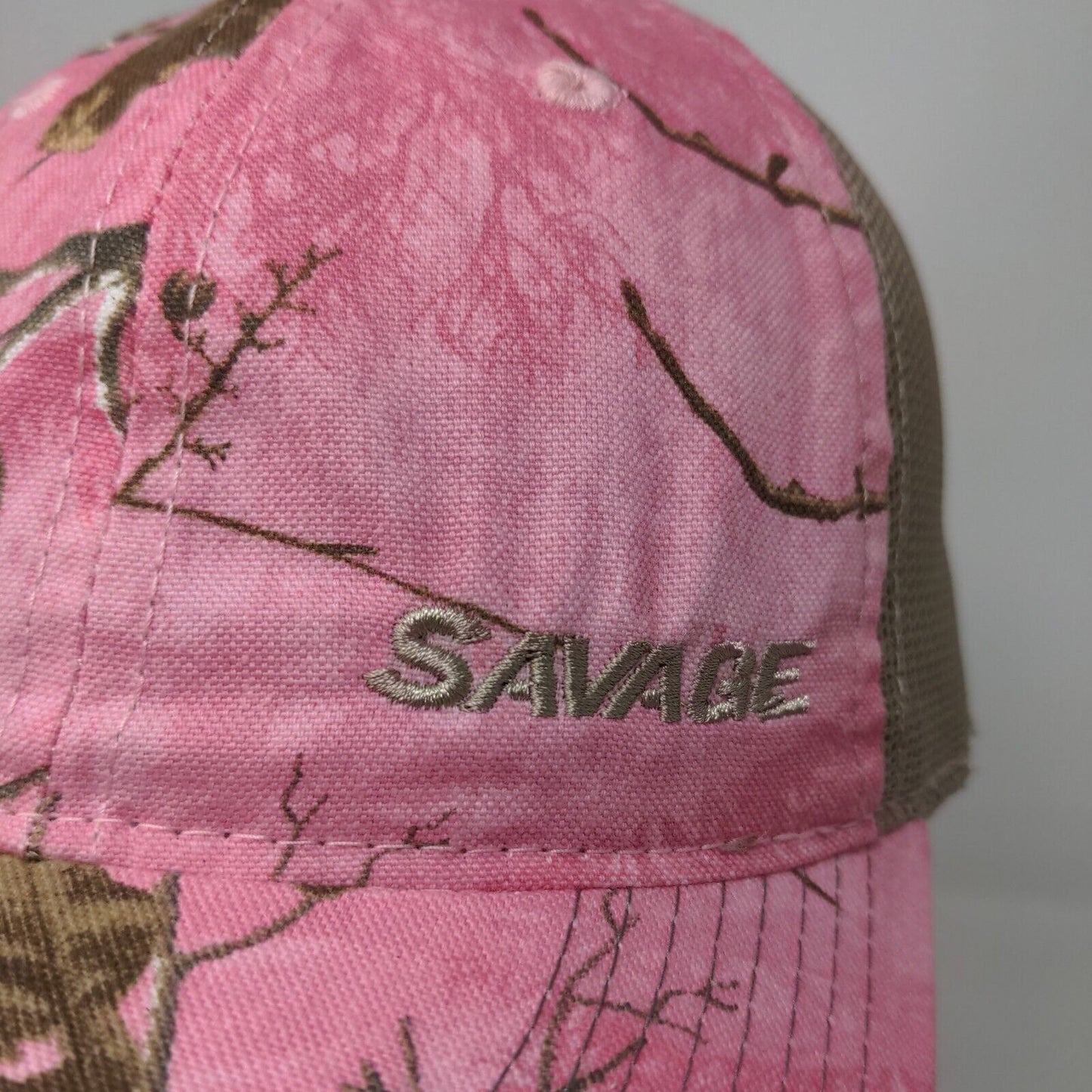 Port Authority Women's Snapback Mesh Back Hat Pink Camo Adjustable Savage Logo