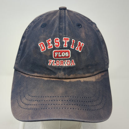 Destin Florida Strapback Hat Blue One Size Adjustable Embroidered