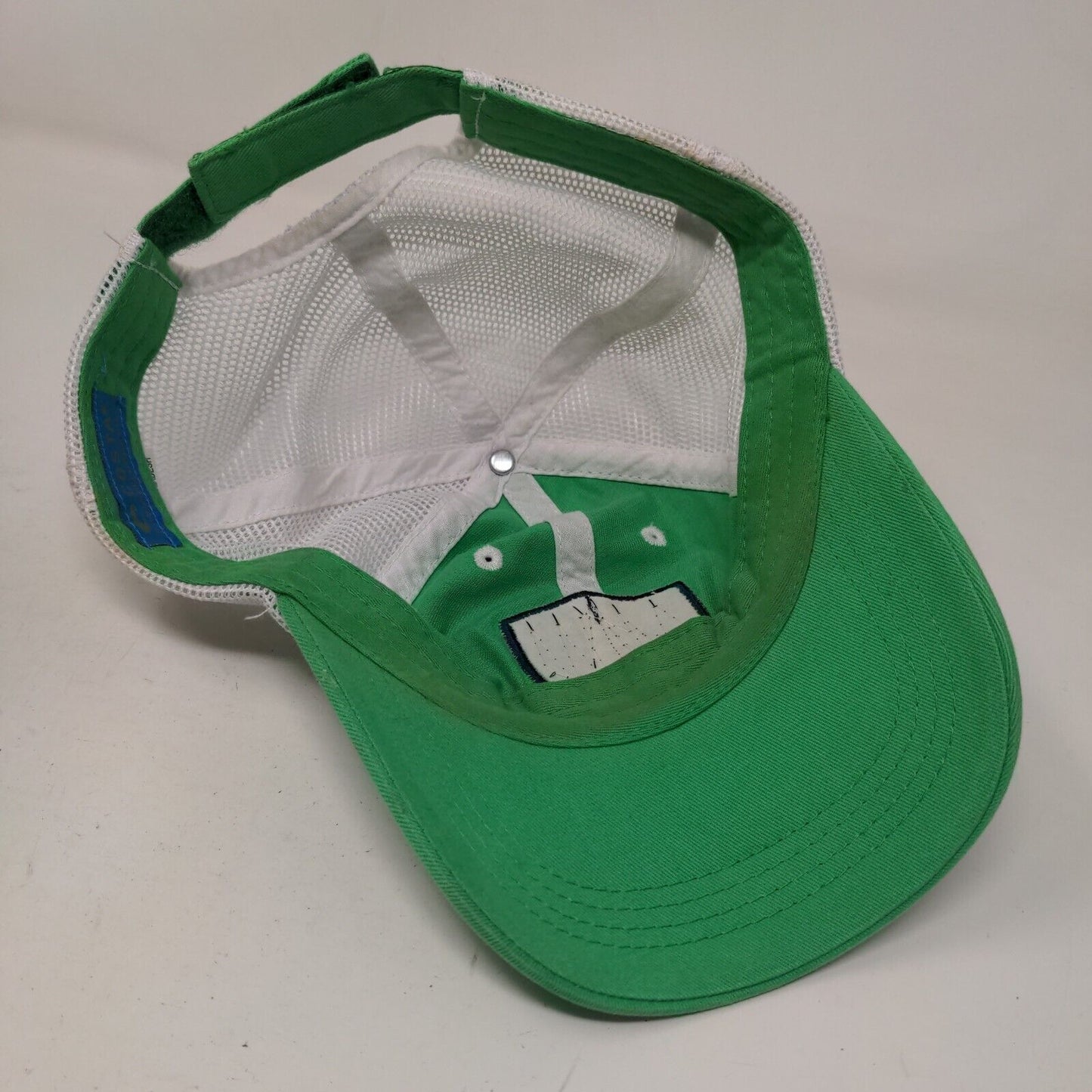 Costa Strapback Mesh Back Trucker Hat Green One Size Embroidered Colorblock