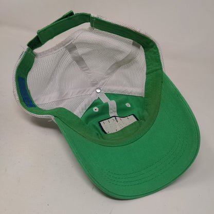 Costa Strapback Mesh Back Trucker Hat Green One Size Embroidered Colorblock