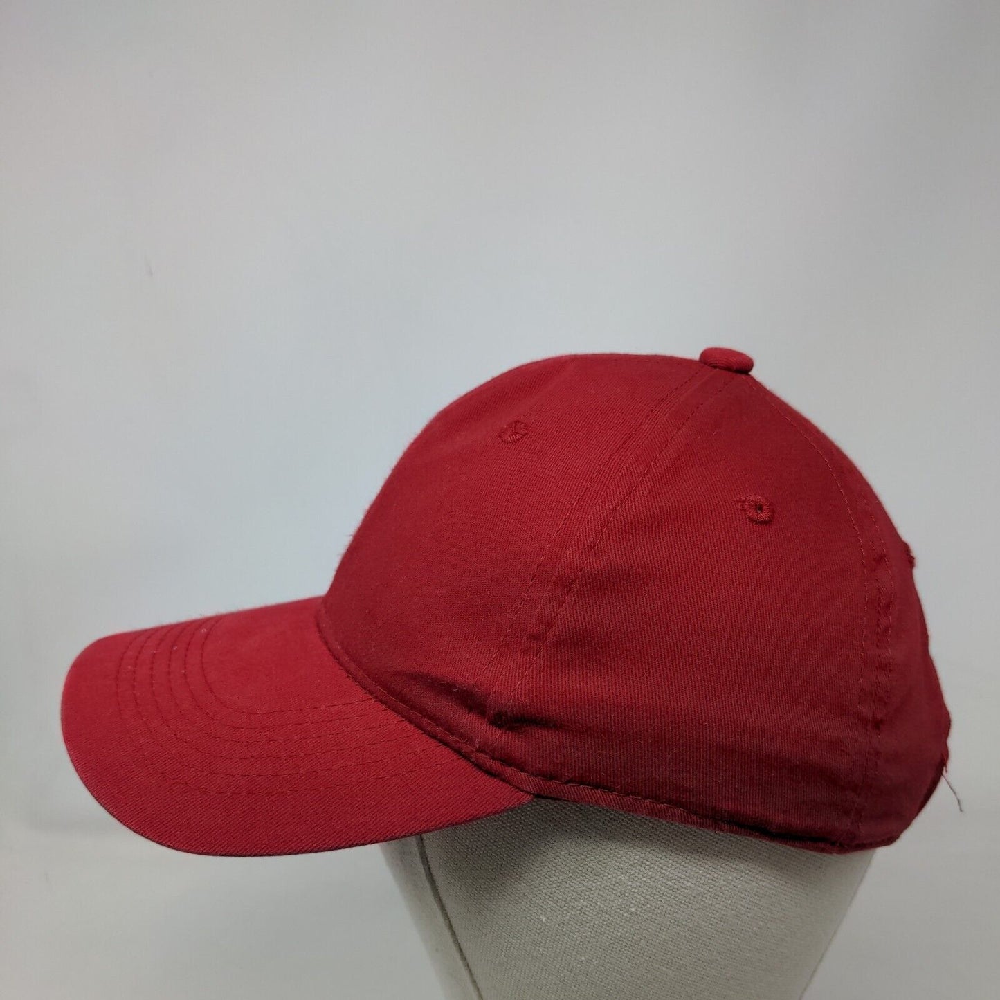 George Strapback Hat Red One Size Adjustable Solid 6 Panel Blank