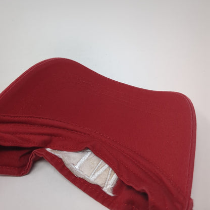 SJM Sun Visor Cap Red One Size Adjustable Strap Lightweight Embroidered Anvil