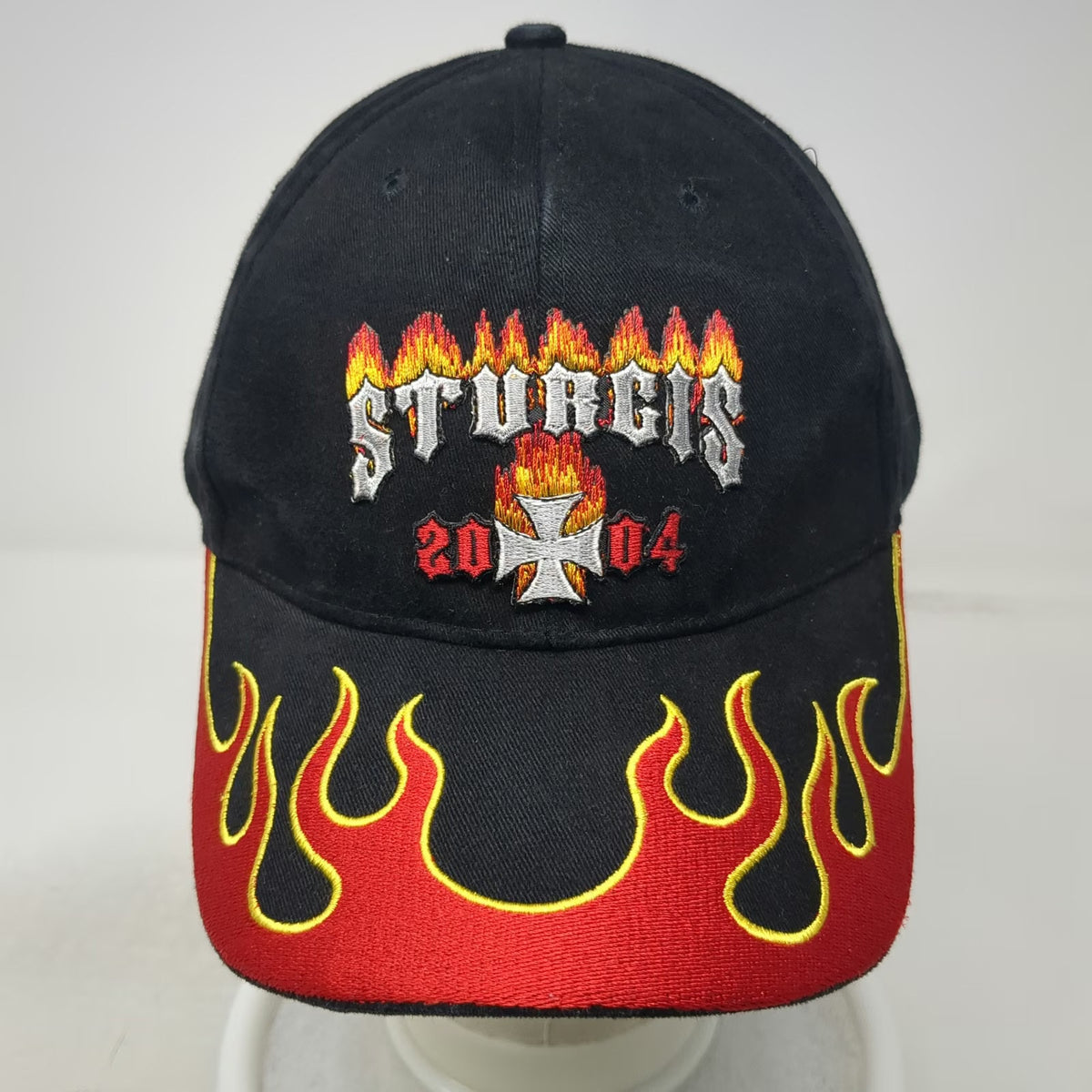 Lightning Clothing Baseball Cap Black Red Yellow Vintage Sturgis 2004 Flame hat