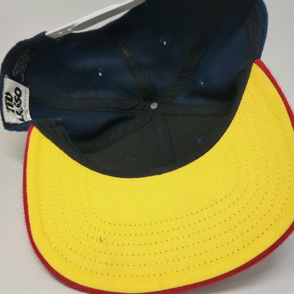 Ted Lasso Snapback Hat Blue Red One Size Believe Patch Yellow Underbrim Show