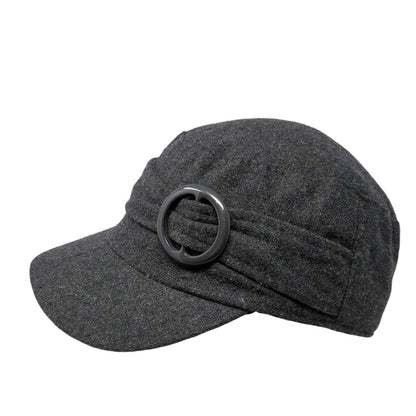 Unbranded Fitted Cadet Army Hat Gray One Size Solid Buckle Outdoor