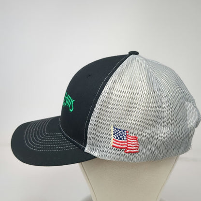 Max Trucker Hat Black One Size Mesh Snapback USA Flag Black Hills Trucking Hat