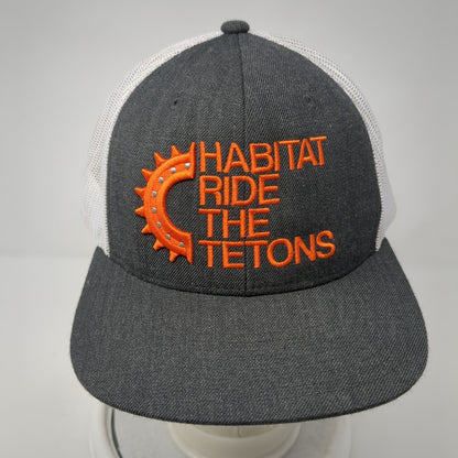 Habitat Ride The Tetons Snapback Trucker Hat Gray One Size Mesh Back