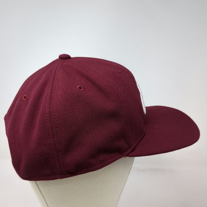 Nike Snapback Hat Red White One Size Flat Brim Dri-Fit Swoosh Logo Athletic Pro