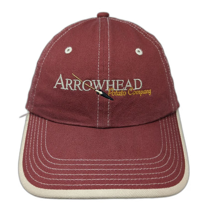 Port Authority Red Baseball Cap OSFM Arrowhead Potato Company Logo Hat Cotton