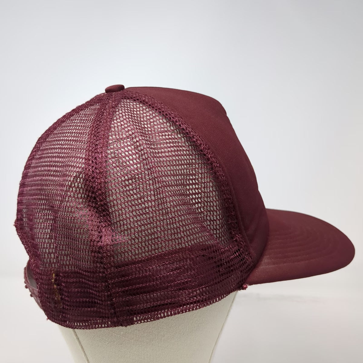 Mohr's Trucker Hat Red Yellow Horse Butt Fish Derby 1989 Monterey Mesh Vintage