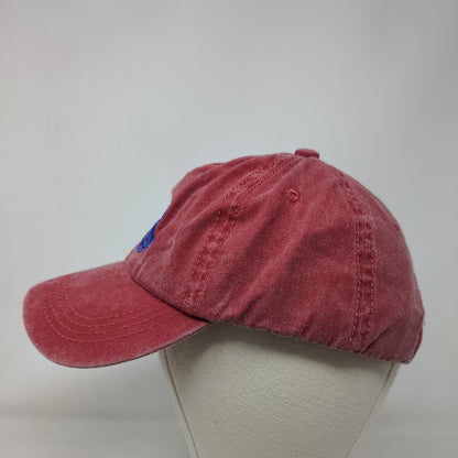 Monogram Slideback Hat Red One Size Embroidered Adjustable 6 Panel