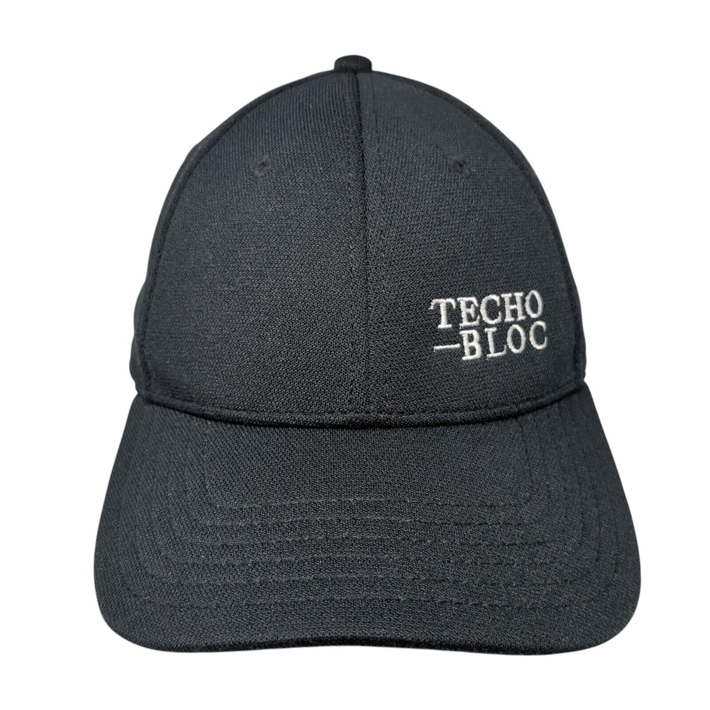 Techo-Bloc Strapback Hat Black One Size Adjustable Embroidered 6 Panel