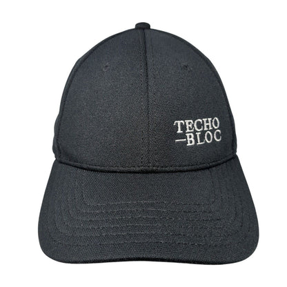 Techo-Bloc Strapback Hat Black One Size Adjustable Embroidered 6 Panel