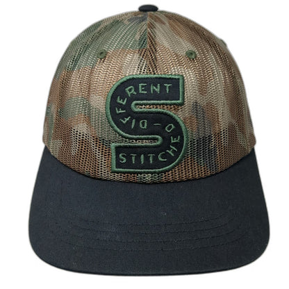 Stance Trucker Hat Green Black One Size Camo Mesh Stitched S Logo Different