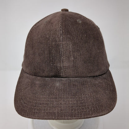 Unbranded Snapback Hat Brown One Size Adjustable Vented Holes 6 Panel Blank