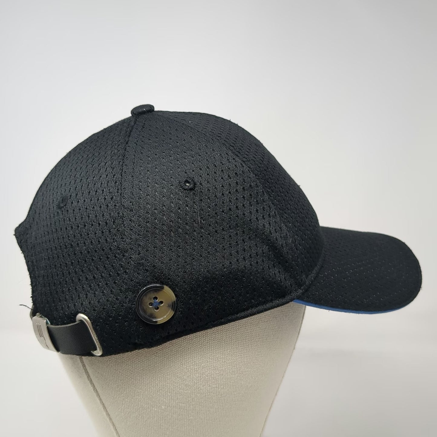 Chef Works Baseball Cap Black One Size Mesh Side Buttons for Face Mask Strapback