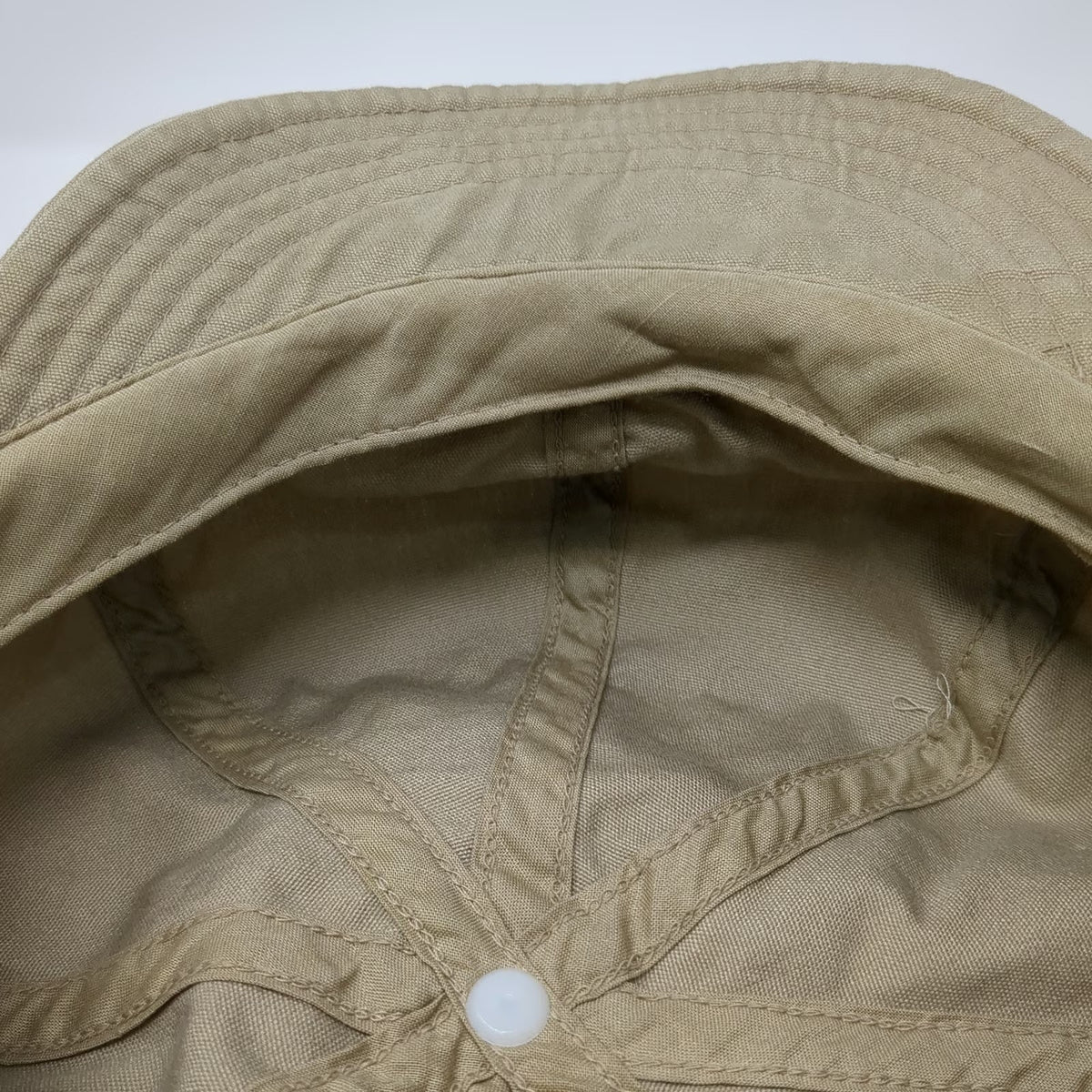 Army Cap Beige One Size Elastic Back Cotton Canvas Cadet Military Blank Hat