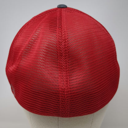 Richardson Baseball Cap Gray Red XL Driscoll Brothers Patch Mesh Back Fitted Hat