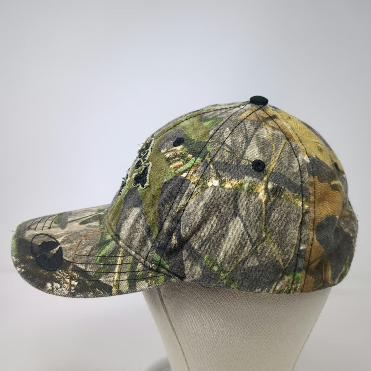 Mossy Oak Baseball Cap Green One Size Camo Strapback Hunting Fishing Hat Logo