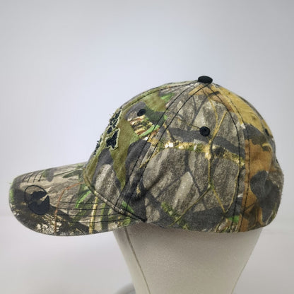 Mossy Oak Baseball Cap Green One Size Camo Strapback Hunting Fishing Hat Logo