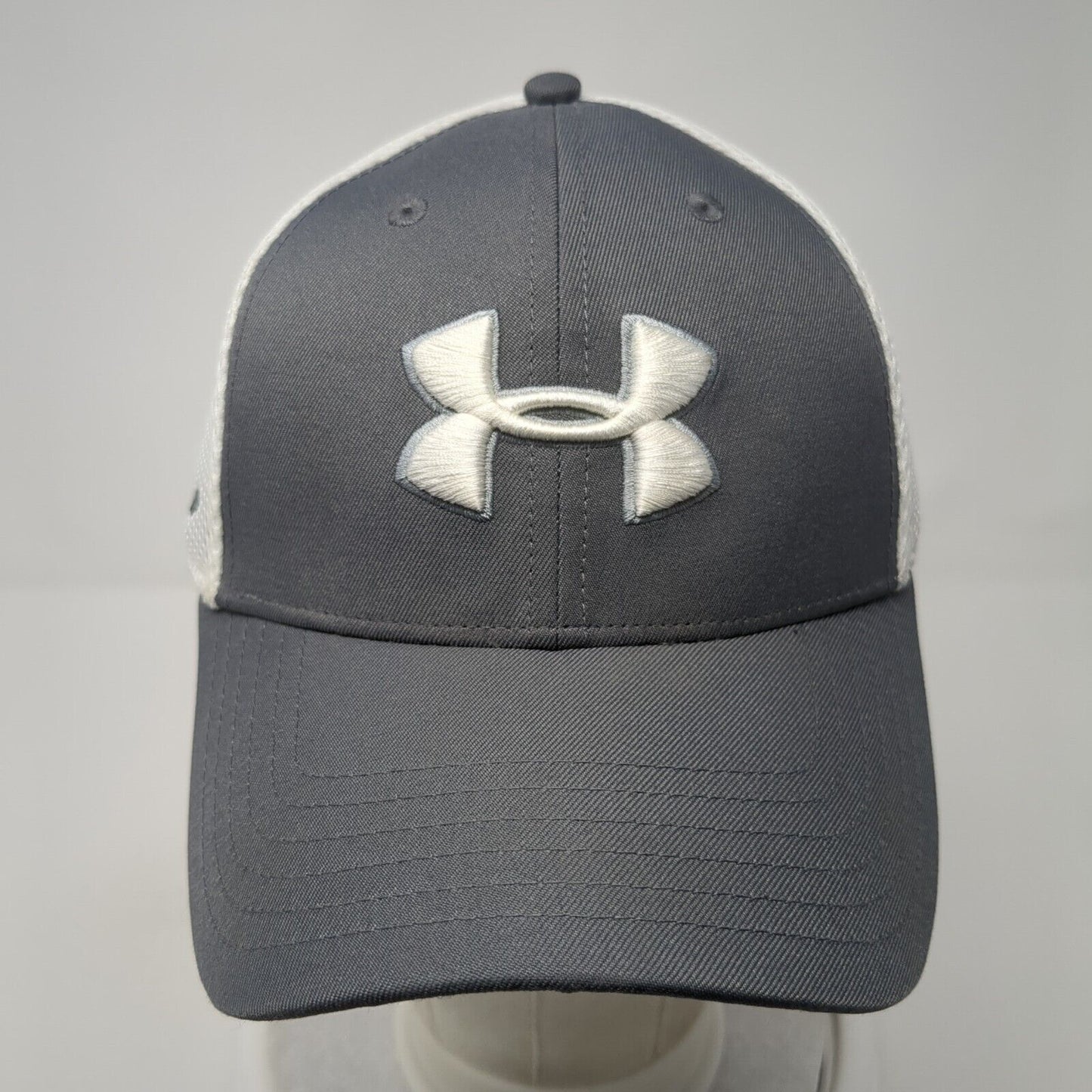 Under Armour Golf Fitted Mesh Back Hat Gray M/L Colorblock Embroidered
