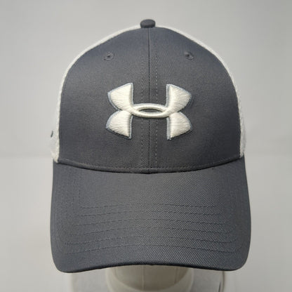 Under Armour Golf Fitted Mesh Back Hat Gray M/L Colorblock Embroidered