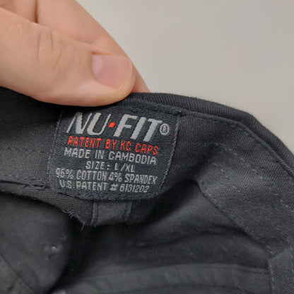 Neptune Fitted Hat Black Large/XL Embroidered 6 Panel Nu-Fit KC Caps