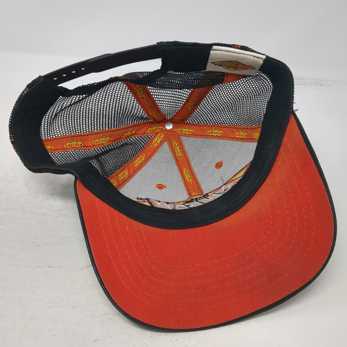 Ahern Rentals Trucker Hat Black One Size Mesh Back Snapback Orange Patch Logo