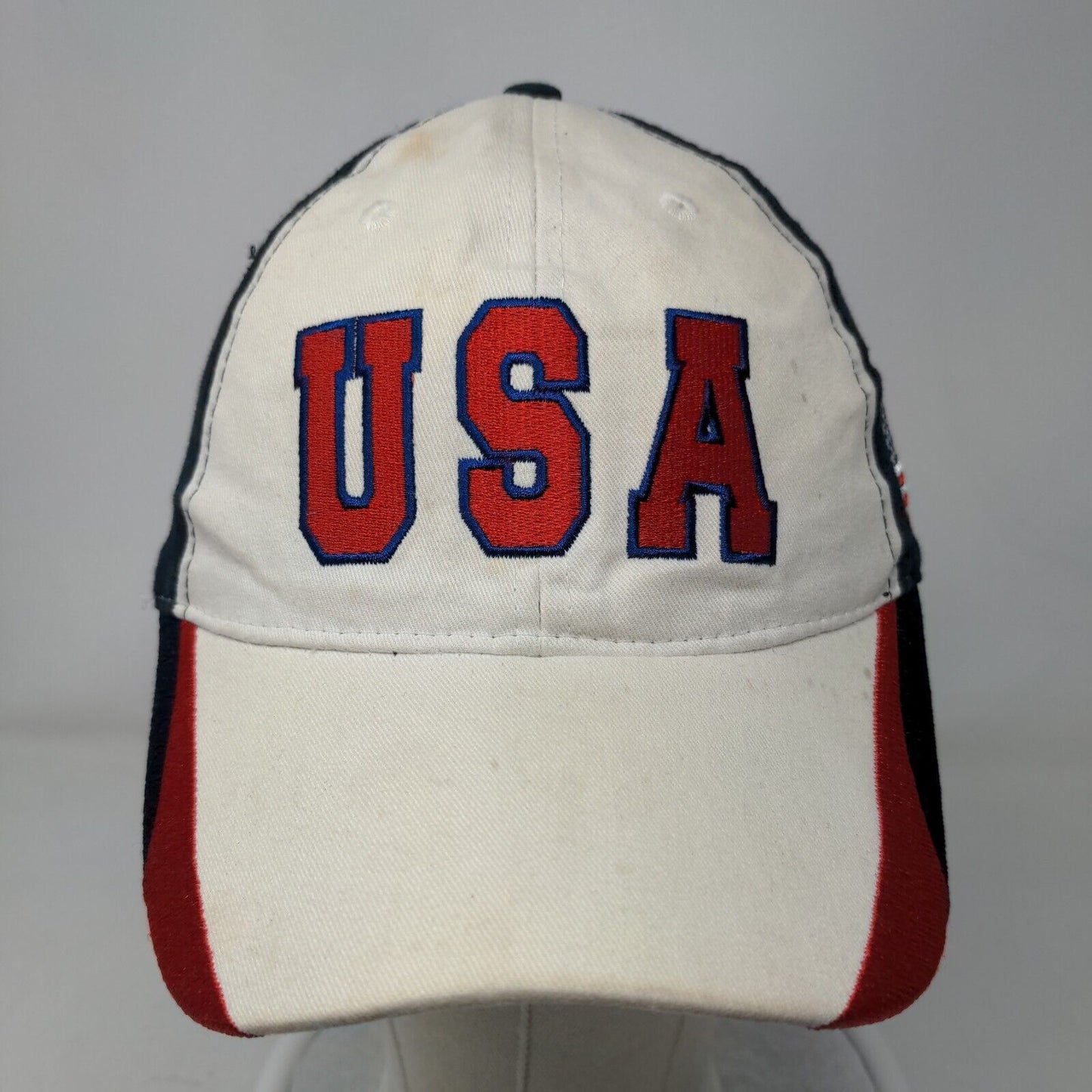 USA Strapback Hat Multicolor OSFM Adjustable Embroidered Patriotic Eagle Crest