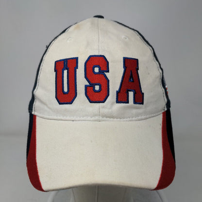 USA Strapback Hat Multicolor OSFM Adjustable Embroidered Patriotic Eagle Crest